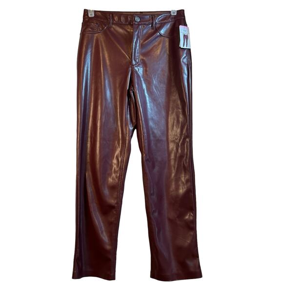 NWT Joie Burgundy Faux Leather Pant - Size 6 - Picture 3 of 14